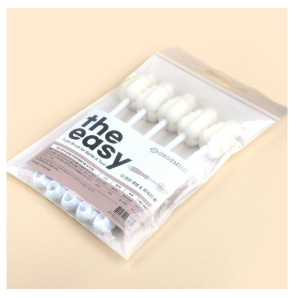 (Tách lẻ) Bộ cọ mút xốp bọt biển 2 trong 1 dùng cọ bình sữa kiêm cọ núm ti Grosmimi / Moyuum / TGM