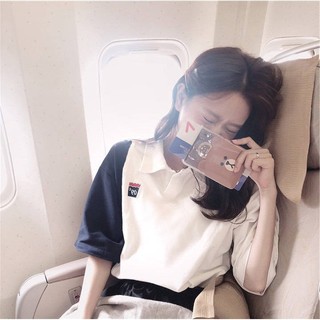 Áo thun polo ulzzang order áo cộc ngắn tay trắng có cổ dáng hàn quốc KÈM ẢNH THẬT