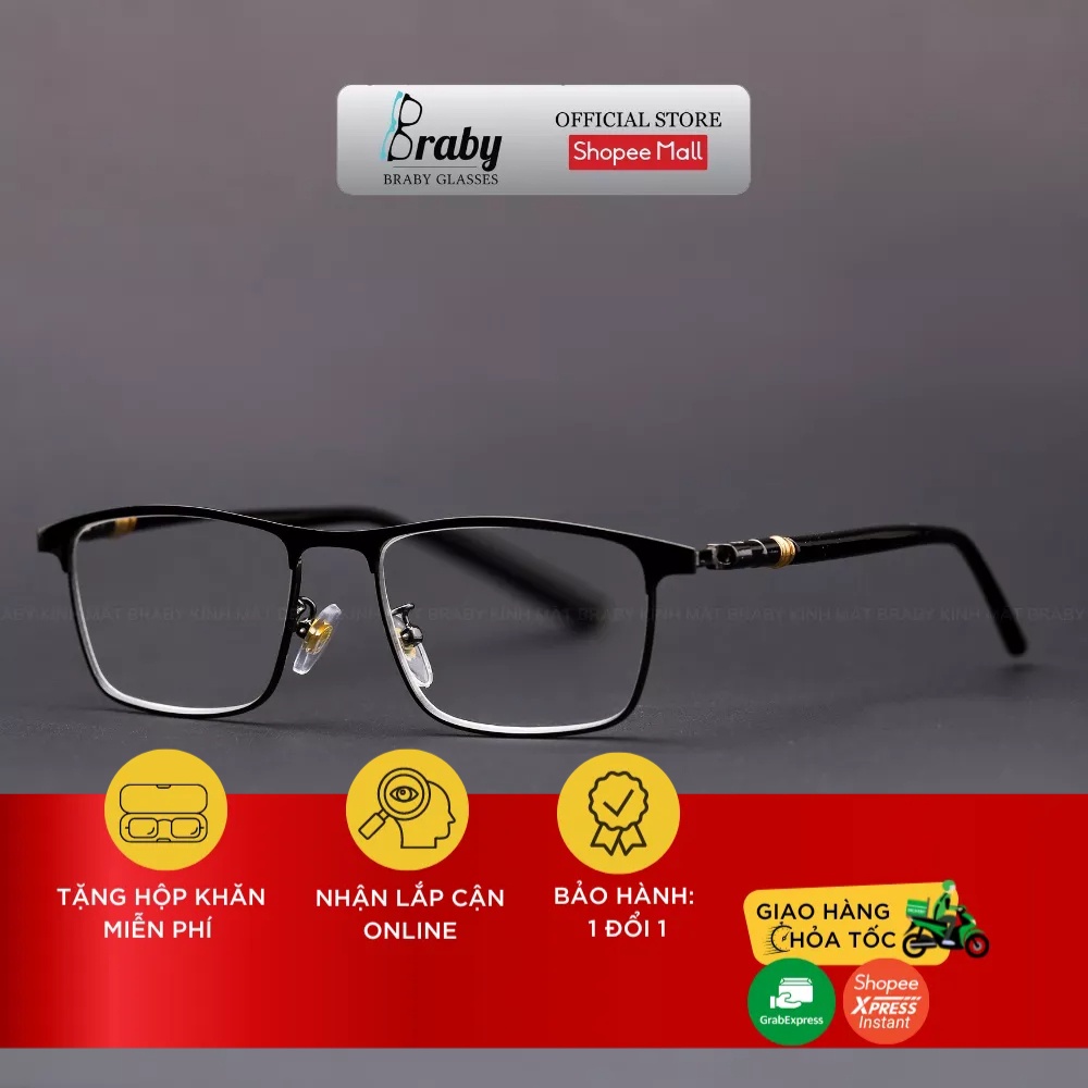 Kính lão đọc sách Braby Glasses viễn thị cho người lớn tuổi sẵn độ Titan cao cấp chắc chắn chống gẫy siêu nhẹ MK66
