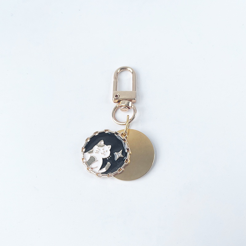 Thẻ Tên Thú Cưng 2.5cm Bằng Thép Không Gỉ Gắn Móc Khóa / Điện Thoại