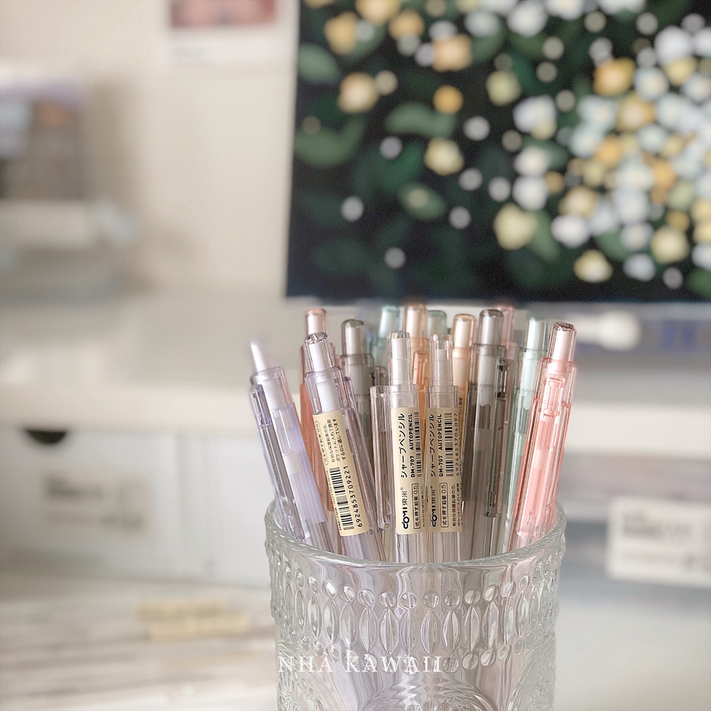 Bút chì bấm DOMI AUTO-PENCIL nhiều màu trong suốt ngòi 0.5mm