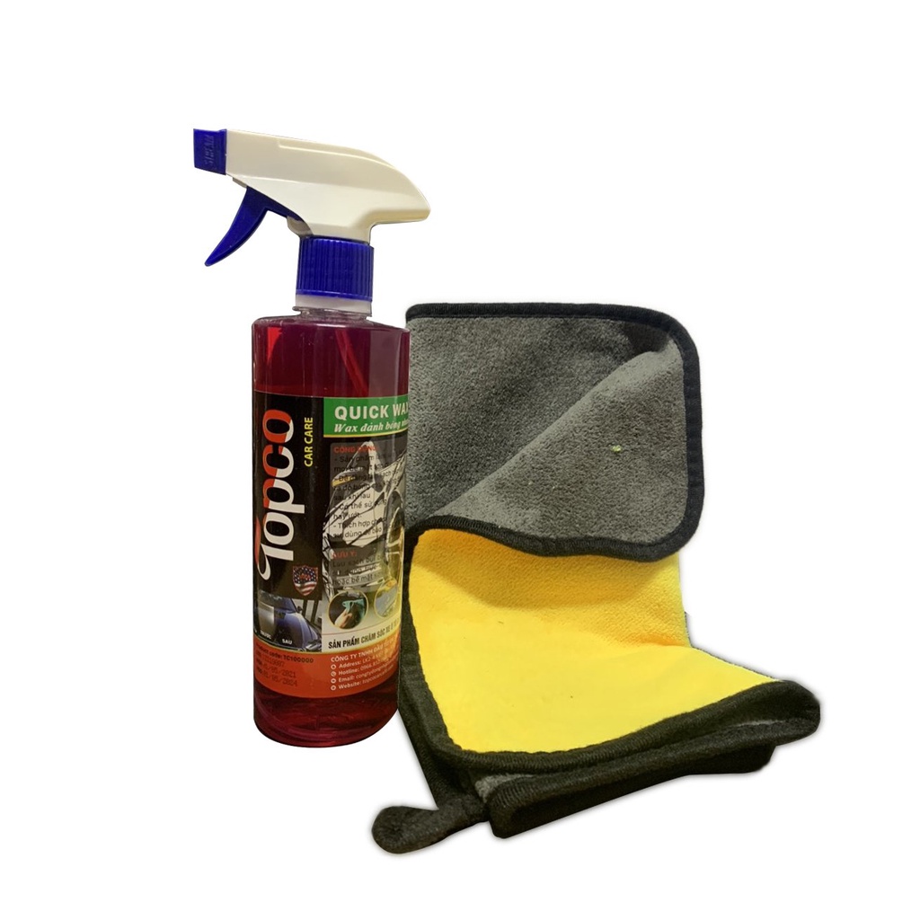 Chai Xịt Wax Dung Dịch Nước Đánh Bóng Sơn Xe Ô Tô  Xe Máy Topco Hiệu ứng lá sen làm sạch vết ố đánh bóng bề mặt xe