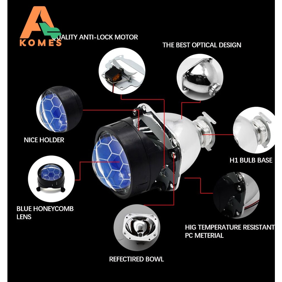 1 Cặp Đèn Pha Bi-xenon HID Mini H1 2.5 Inch Siêu Sáng Thông Dụng Cho Xe Hơi