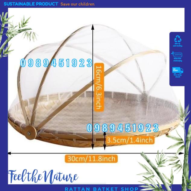 Lồng bàn hàng tạp hóa dệt tay, giỏ lưới đan với giỏ gạc chống côn trùng, chống bụi