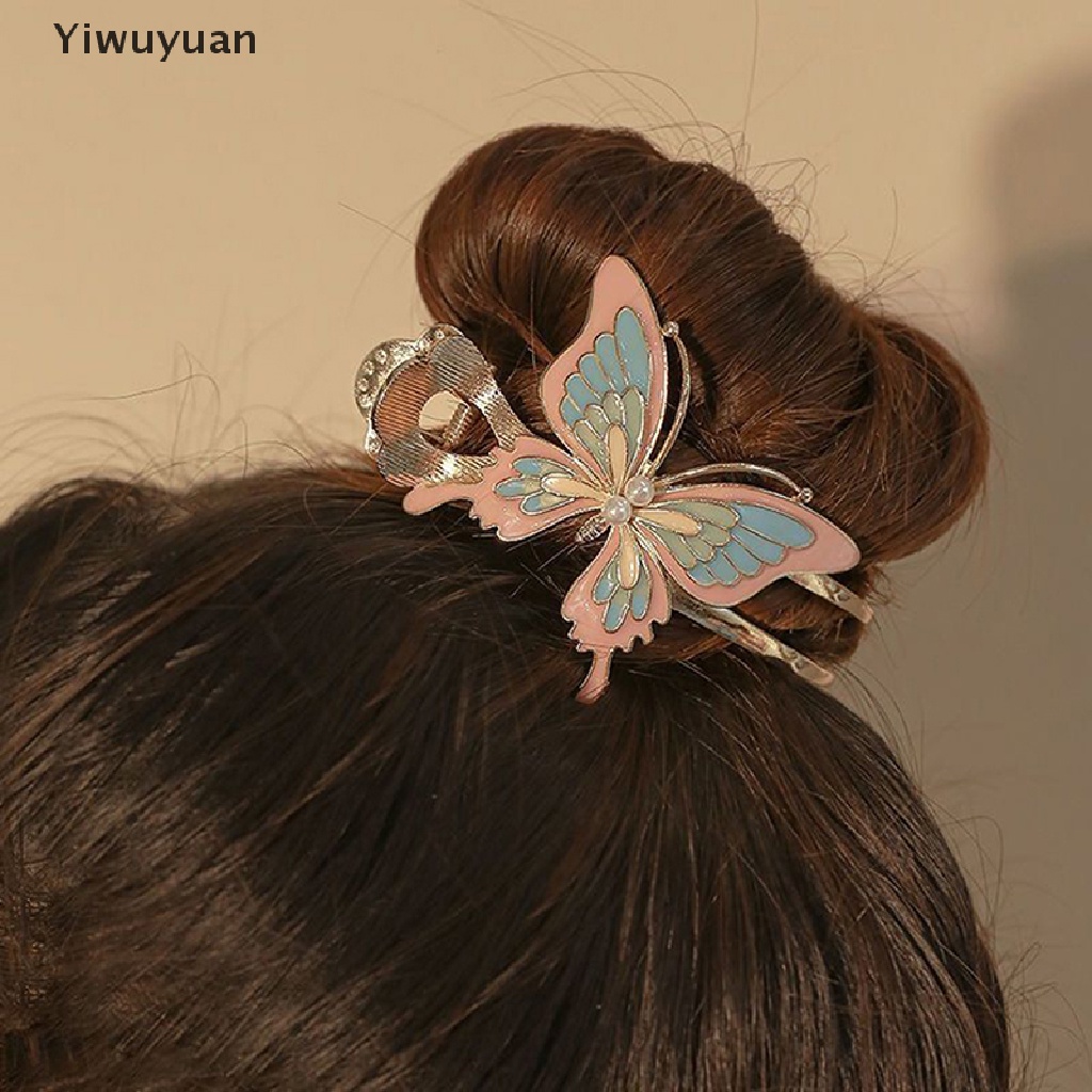 < Yiwuyuan > Kẹp Tóc Đuôi Ngựa Họa Tiết Bướm Sơn Trung Quốc Cổ Điển Phụ Kiện Tóc Đuôi Ngựa Cao Cho Nữ