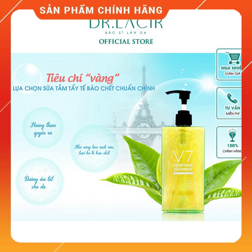 Sữa Tắm trắng sáng da V7 Pefrume Shower Dr Lacir 350ml DR31