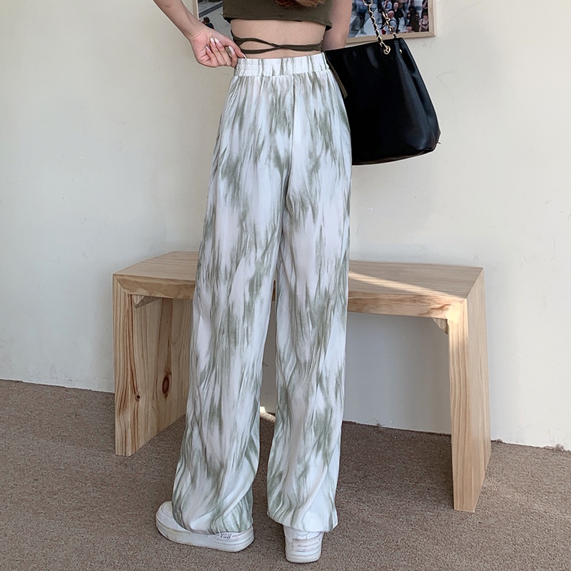 Quần Ống Rộng Lưng Cao Nhuộm Màu Thời Trang Mùa Hè Cho Bé