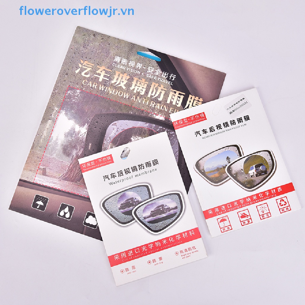 Bộ 2 Miếng Phim Dán Gương Chiếu Hậu Xe Hơi Chống Nước Mưa Chống Sương Mù