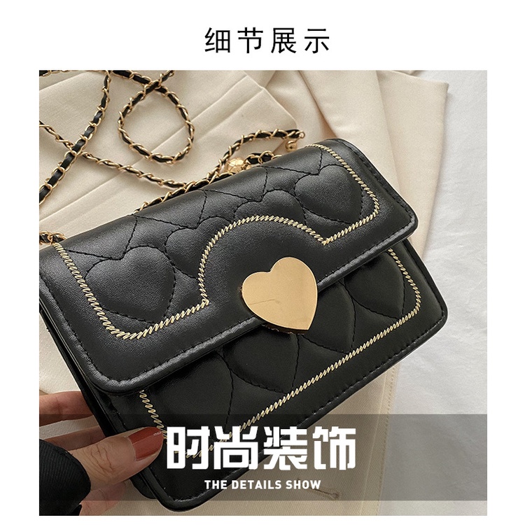 Túi Đeo Vai Phối Dây Xích Thiết Kế Đơn Giản Thời Trang Cho Nữ