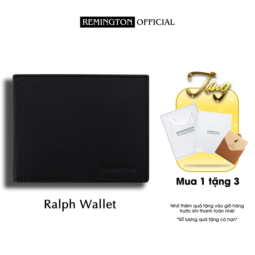 Ví nam mini nhỏ gọn Ralph Wallet mang phong cách tối giản chất liệu da bò Crossgrain nhập khẩu thưởng hiệu Remington
