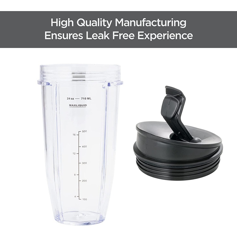 Bộ 2 Cốc Đánh Trứng 24 Oz Kèm Nắp Và Lưỡi Dao Tiện Dụng Cho Ninja (Auto IQ BL480 BL482 BL642 NN102 BL682 BL450)