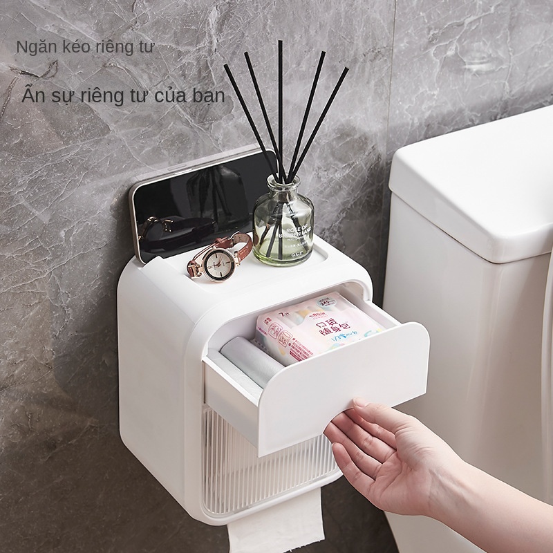 Hộp Đựng Khăn Giấy Cuộn Gắn Tường Tiện Dụng