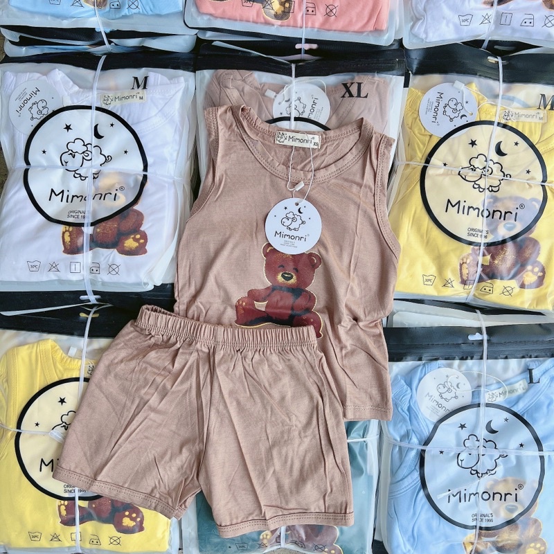 Bộ ba lỗ thun lạnh mimonri cho bé trai và bé gái 5-18kg