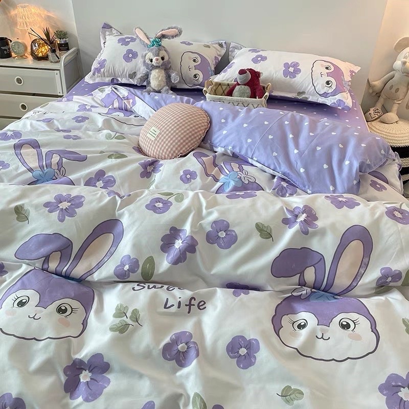 Shinbedding_ 8 Set Bộ Vỏ Cotton Poly Hoa Nhí Siêu Xinh Chất Vải Đanh Mát