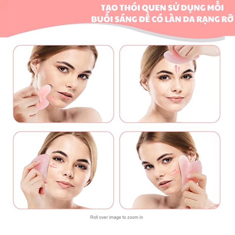 Đá Guasha massage mặt Cao Cấp Full BOX