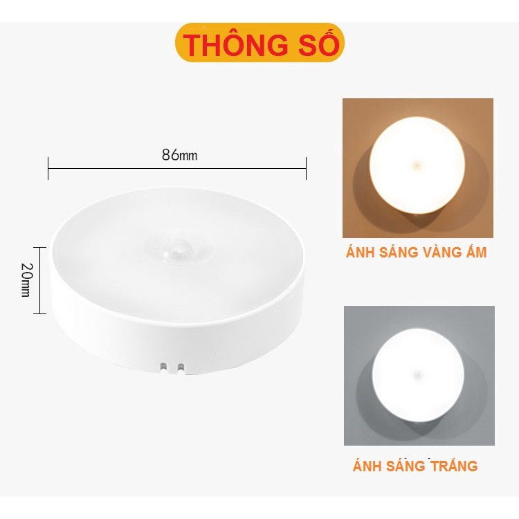 Đèn led cảm biến thông minh, đèn led tích điện tự động sáng gắn tủ quần áo, phòng tắm, tủ bếp, phòng ngủ