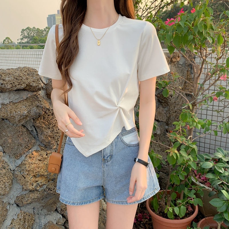 Áo thun COZOKC tay ngắn dáng ôm thiết kế độc đáo thời trang trẻ trung