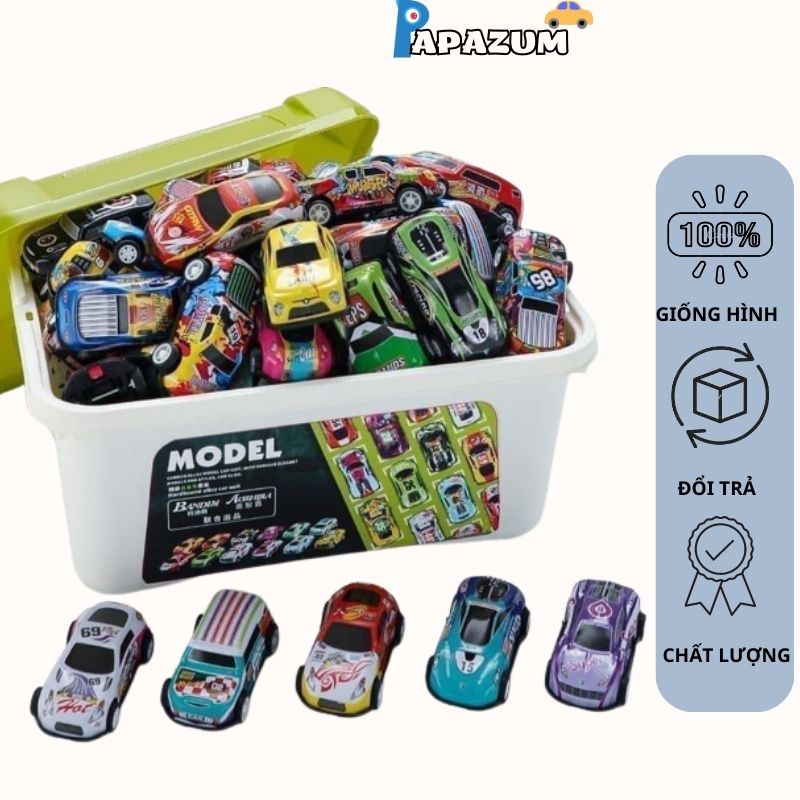 Thùng 30 ô tô đồ chơi mix các loại siêu xịn cho bé PAPAZUM