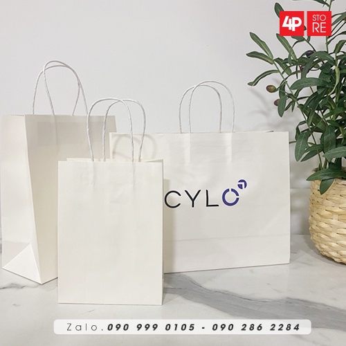 01 TÚI KRAFT TRẮNG 15X20X8CM  - HỎA TỐC