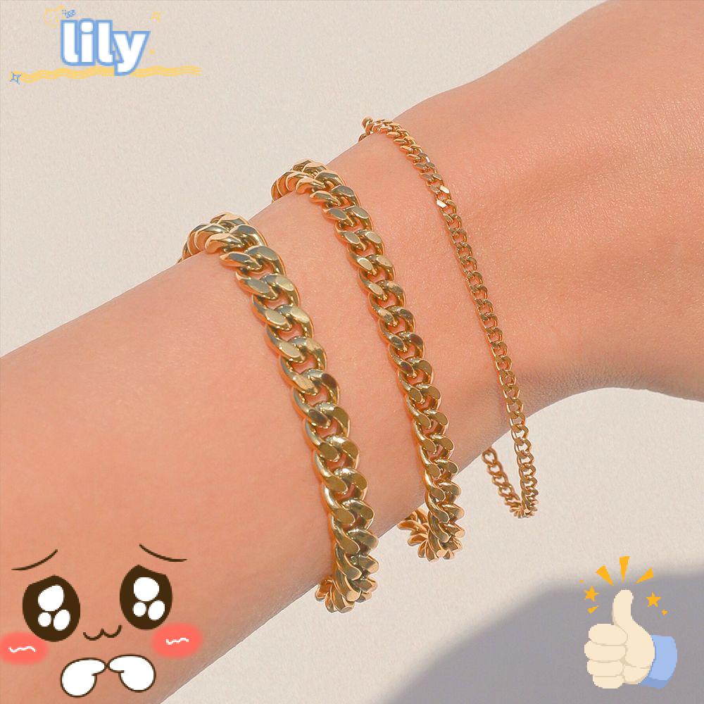 Vòng Tay Mạ Vàng 18K 4 / 6 / 8MM Đơn Giản Thời Trang Cho Nam Và Nữ|Dây Chuyền Mạ Vàng