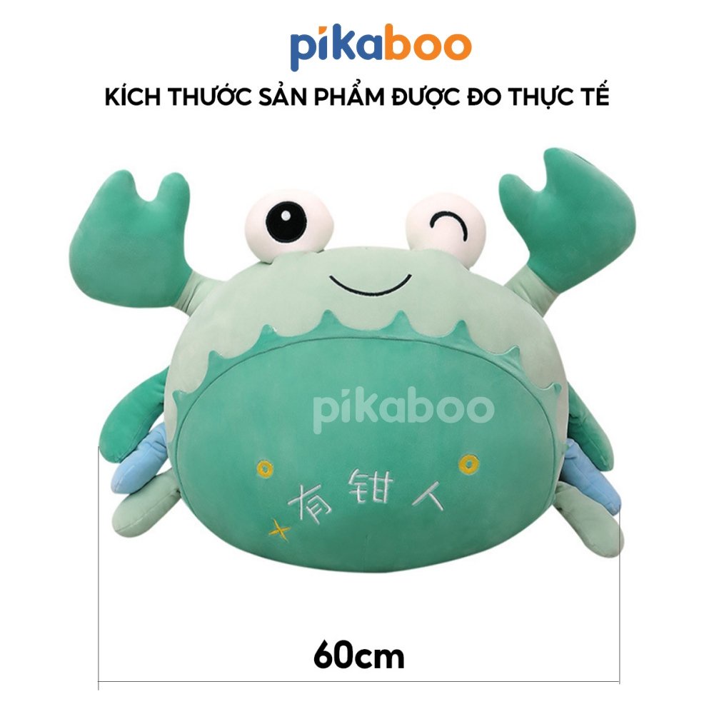 Gấu bông con cua cao cấp Pikaboo vải cotton nhung mềm mịn co giãn, nhồi bông 3D tinh khiết an toàn