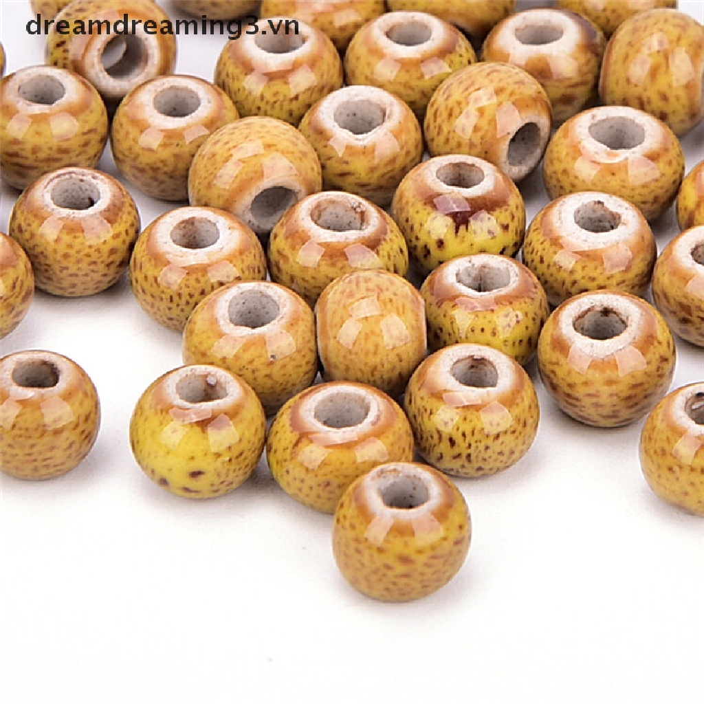 Set 50 Hạt Gốm Tráng Men 6mm Dùng Làm Trang Sức DIY