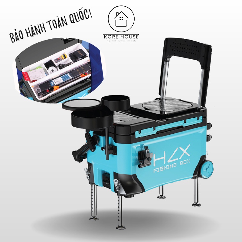 Thùng Câu Đài Kiêm Ghế Có Tựa Lưng Đa Năng, Hộp Đựng Phụ Kiện Câu Cá Cao Cấp- Kore House