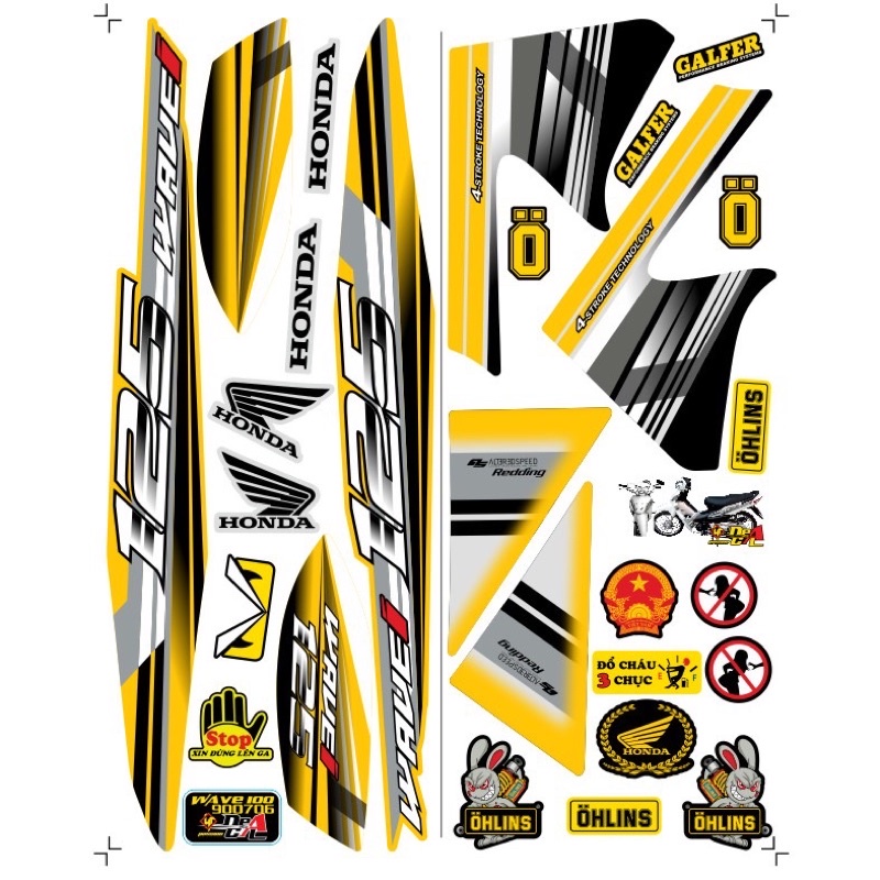 Tem rời Wave a 50 - 100 cc Đời 2006-2016 Mẫu 125i Phiên Bản Các Màu 900706