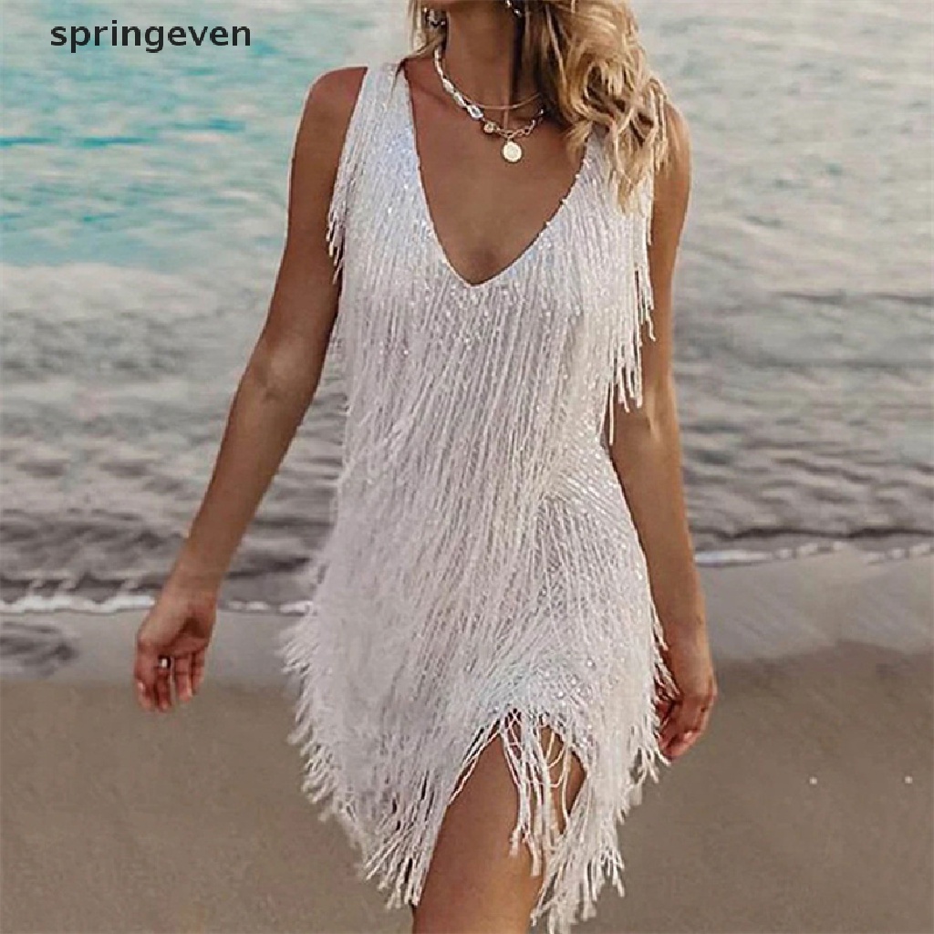 Đầm Ôm Body Không Tay Cổ Chữ V Hở Lưng Quyến Rũ Cho Nữ