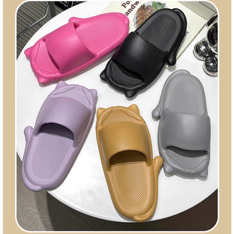 Dép Đi Trong Nhà Đế Mềm Họa Tiết Mèo Dễ Thương Cho Cặp Đôi Mã 74