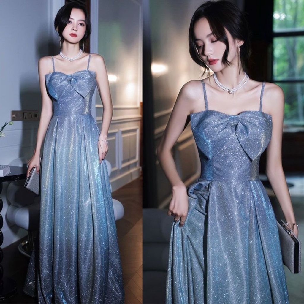 Đầm Dự Tiệc Màu Xanh Dương Thời Trang Cho Nữ