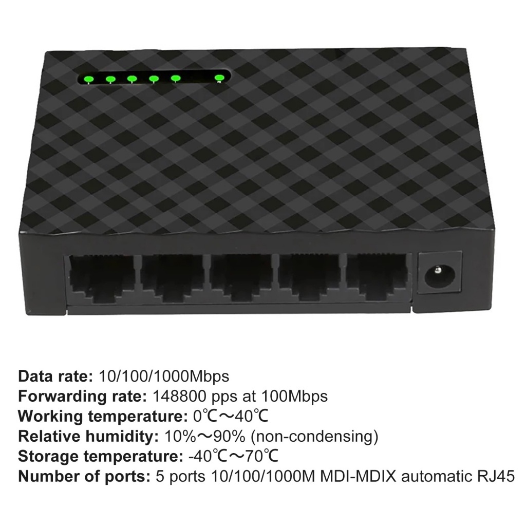 Bộ Chuyển Đổi Mạng Ethernet Hoa Hướng Dương 5 Cổng Cắm US / EU 10 / 100 / 1000Mbps RJ45