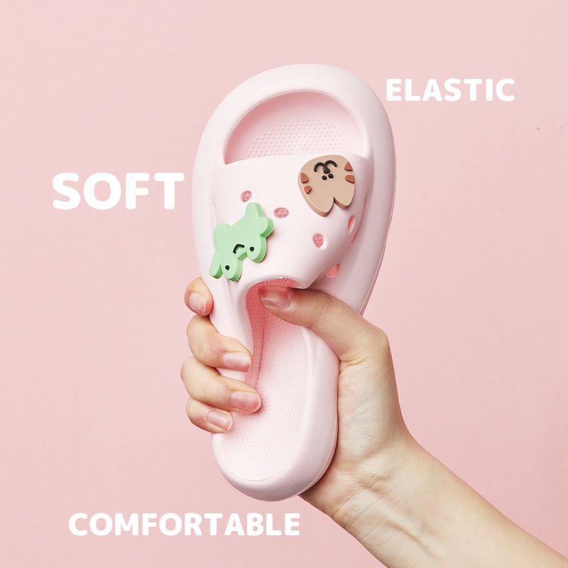 Dép Nhựa EVA Đế Mềm Chống Trượt Họa Tiết Hoạt Hình Dễ Thương Cho Bé