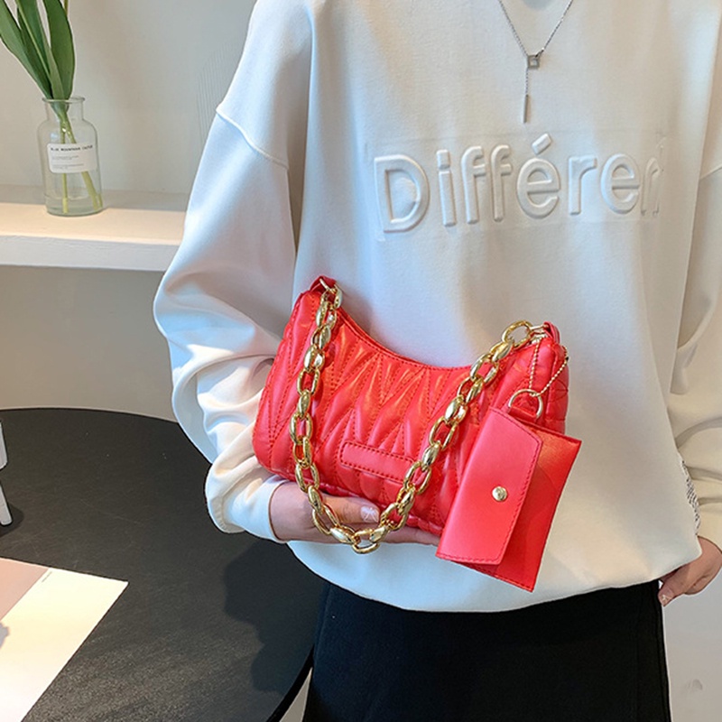 Túi Đeo Vai Thêu Họa Tiết Hình Thoi Thời Trang Cao Cấp Cho Nữ