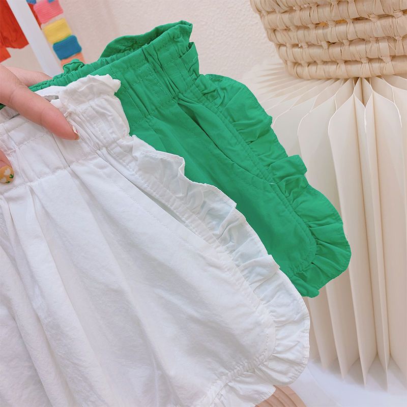 Quần Short Cotton Màu Trắng Trơn Phong Cách Hàn Quốc Thời Trang Mùa Hè 2023 Mới Cho Bé Gái