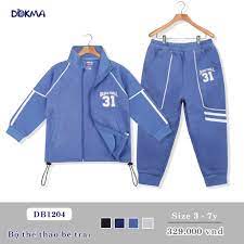 DB1204 Bộ thể thao dài tay Dokma cho bé từ 4-7y