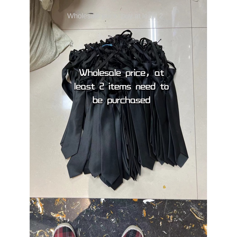 Cà Vạt 8cm Màu Đỏ Đen Trơn Phối Khóa Kéo Cá Tính Cho Nam Và Nữ Cà Vạt