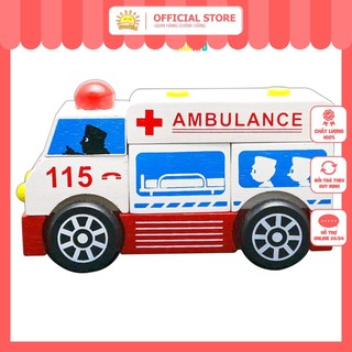 Lắp ráp xe cứu thương - Đồ chơi gỗ Winwintoys