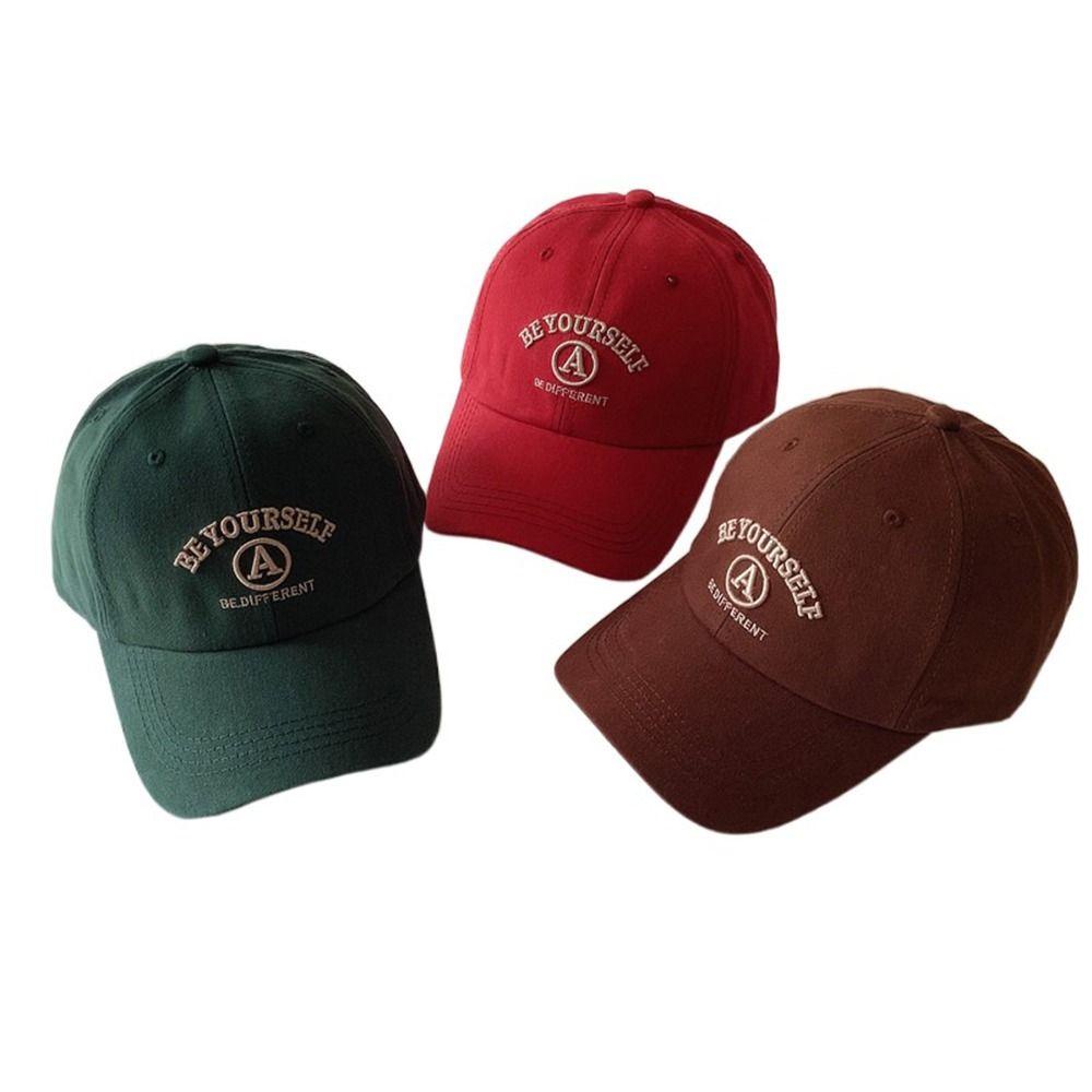 LOMBARD Mũ Lưỡi Trai Cotton Thêu Chữ Phong Cách Hàn Quốc Thời Trang Cho Nữ