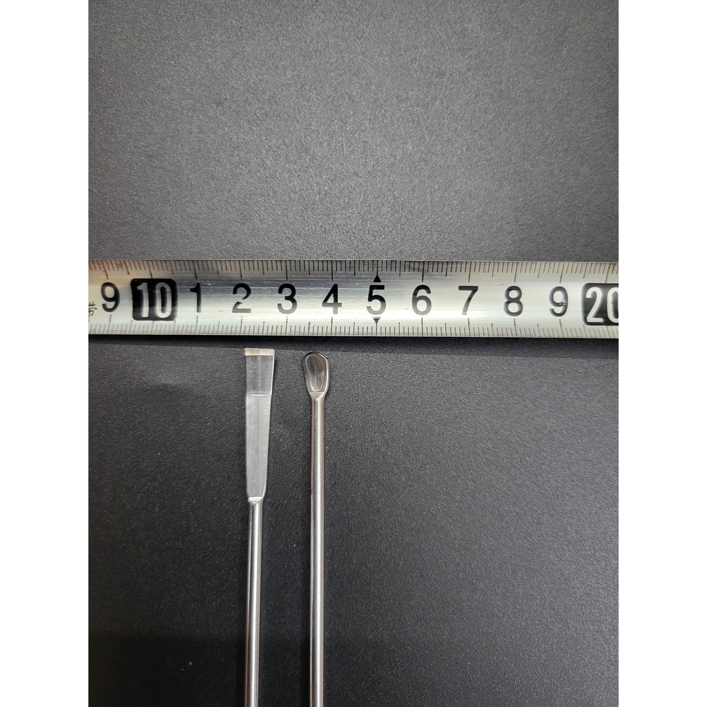 Thìa lấy mẫu siêu nhỏ 2 đầu thép 304 không rỉ (Dụng cụ muỗng lấy mẫu hóa chất thí nghiệm - Micro spoon)