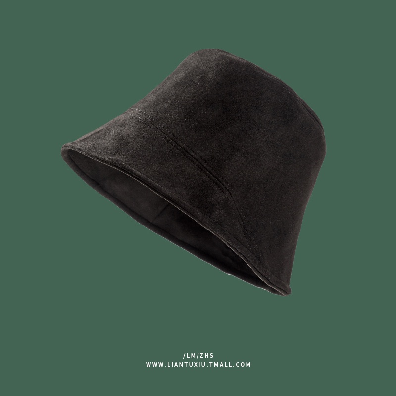 Mũ Bucket Da Lộn Màu Trơn Thời Trang Đường Phố Nhật Hàn Cá Tính Cho Nữ