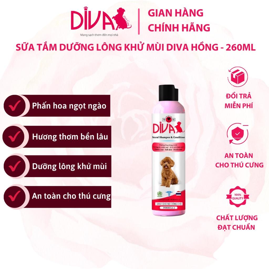 Sữa tắm Diva Hồng - Dưỡng lông, da, giảm rụng, khử mùi