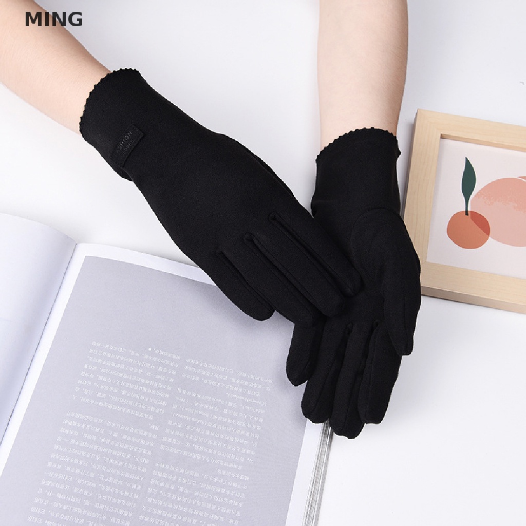 1 Đôi Găng Tay Lái Xe Dày Dặn Chống Gió Có Thể Chạm Màn Hình Cảm Ứng Thời Trang Nữ