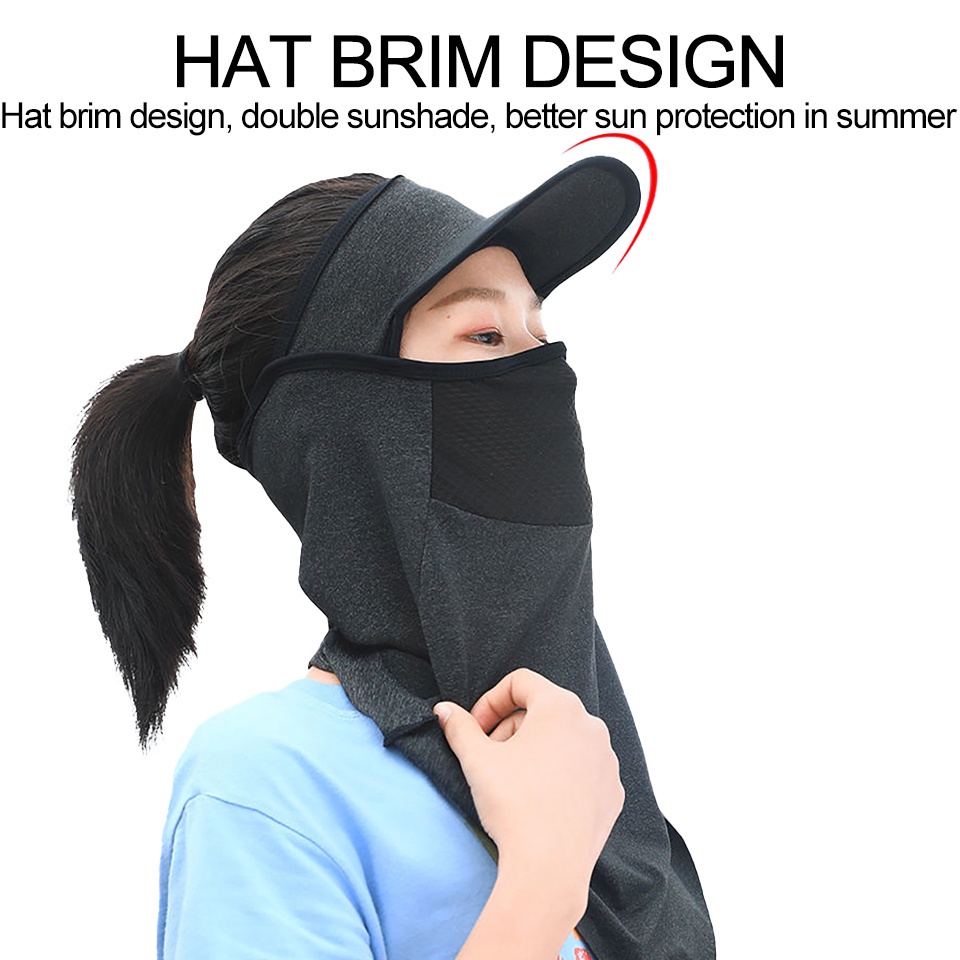 Toàn Bộ Mũ Trùm Đầu Bằng Lụa Lạnh Thoáng Khí Chống Tia UV Bảo Vệ Mặt Toàn Diện