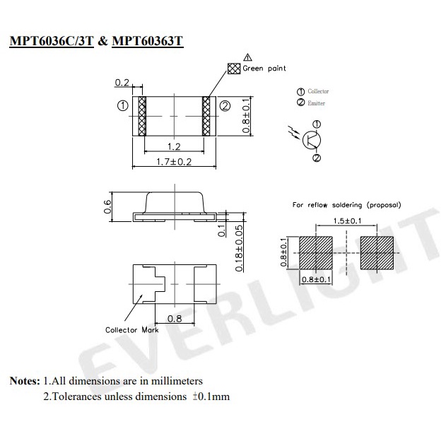 MPT60363T Phototransistor 0603