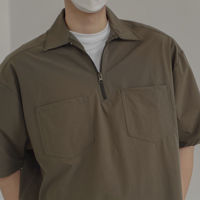 ÁO POLO KHOÁ ZIP OLD MAN CHẤT VẢI THOÁNG MÁT ĐỨNG FORM