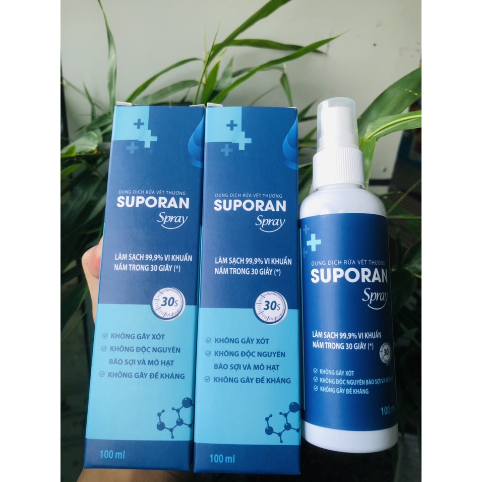 SUPORAN - Dung dịch sát khuẩn làm sạch 99,9% vi khuẩn, nấm trong vòng 30 giây chai 100ml