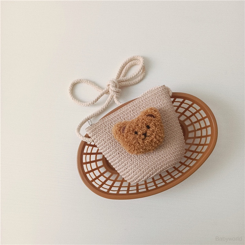 Túi cói Mini Hình Gấu Dễ Thương Cho Bé Gái