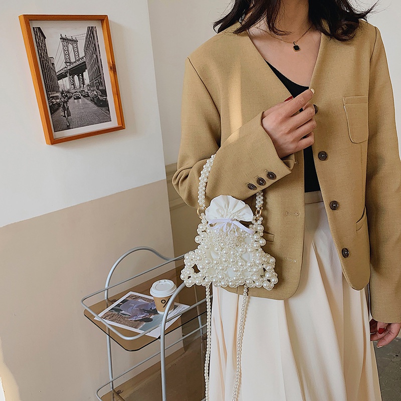 Túi Xách Đeo Chéo Đính Hạt Ngọc Trai Thời Trang Mùa Hè Mới 2023 Dành Cho Nữ