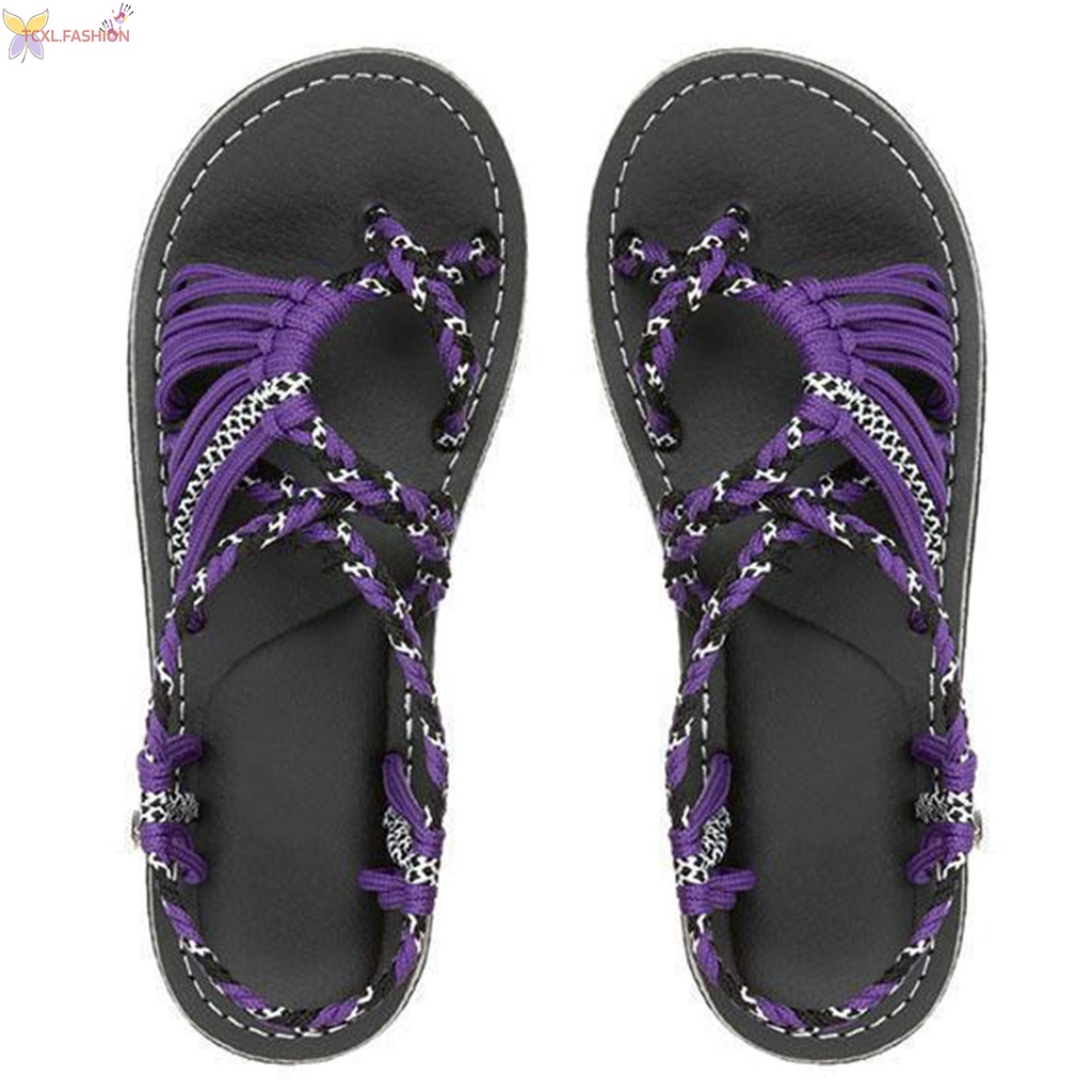 Xăng đan Đế Bệt Quai Chéo Thắt Nút Thời Trang Mùa Hè Cho Nữ